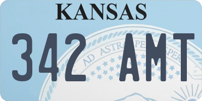 KS license plate 342AMT