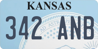 KS license plate 342ANB