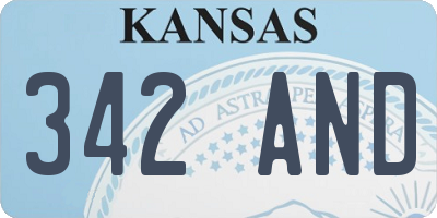 KS license plate 342AND