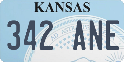 KS license plate 342ANE