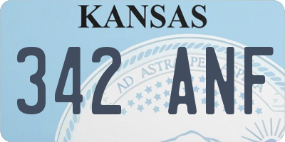 KS license plate 342ANF