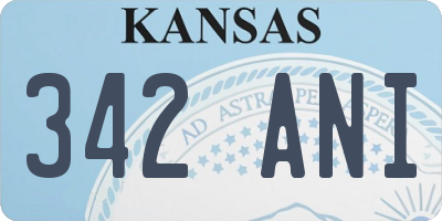 KS license plate 342ANI