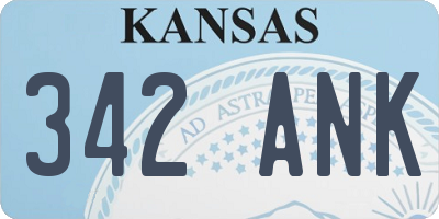 KS license plate 342ANK