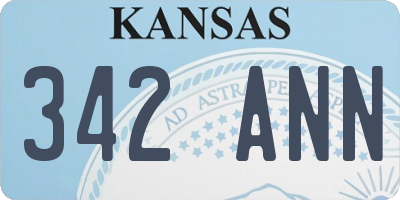 KS license plate 342ANN
