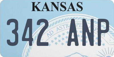 KS license plate 342ANP