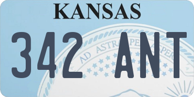 KS license plate 342ANT