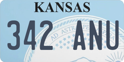 KS license plate 342ANU