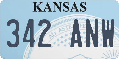 KS license plate 342ANW