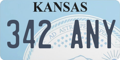 KS license plate 342ANY