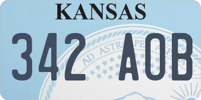 KS license plate 342AOB