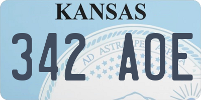 KS license plate 342AOE