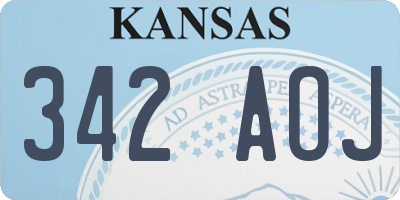 KS license plate 342AOJ
