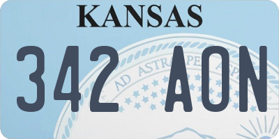 KS license plate 342AON