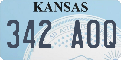 KS license plate 342AOQ