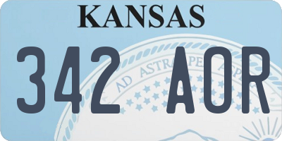 KS license plate 342AOR