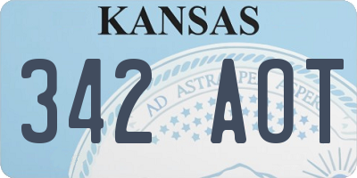 KS license plate 342AOT