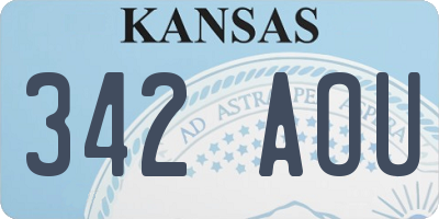 KS license plate 342AOU
