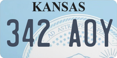 KS license plate 342AOY