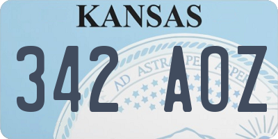 KS license plate 342AOZ