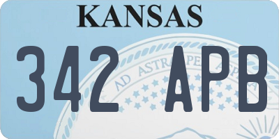 KS license plate 342APB