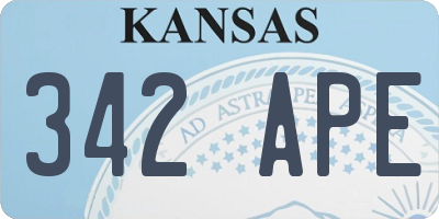 KS license plate 342APE