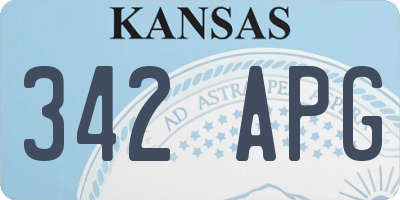 KS license plate 342APG