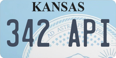 KS license plate 342API