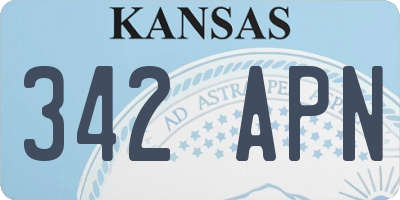 KS license plate 342APN