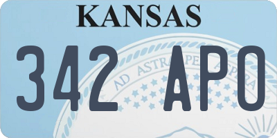 KS license plate 342APO