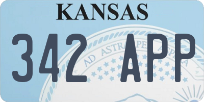 KS license plate 342APP