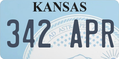 KS license plate 342APR