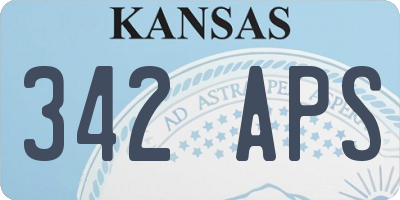 KS license plate 342APS