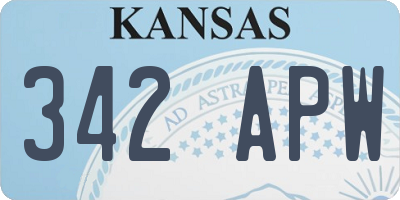 KS license plate 342APW
