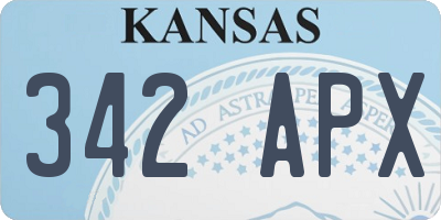 KS license plate 342APX