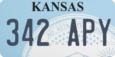 KS license plate 342APY