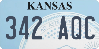 KS license plate 342AQC