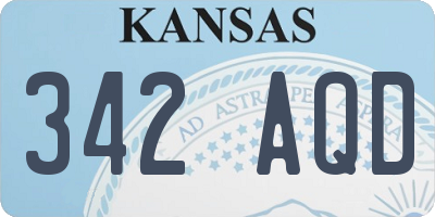 KS license plate 342AQD