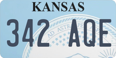 KS license plate 342AQE
