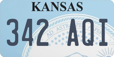 KS license plate 342AQI
