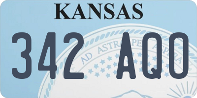 KS license plate 342AQO