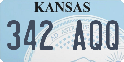KS license plate 342AQQ