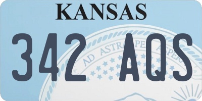 KS license plate 342AQS