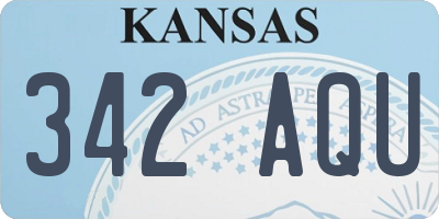 KS license plate 342AQU