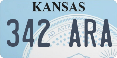 KS license plate 342ARA