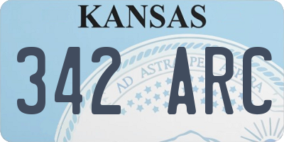 KS license plate 342ARC