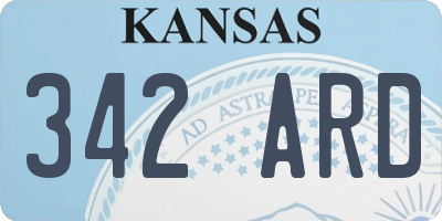KS license plate 342ARD