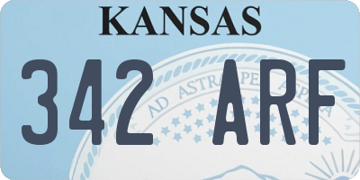 KS license plate 342ARF