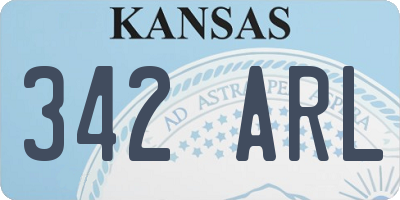KS license plate 342ARL