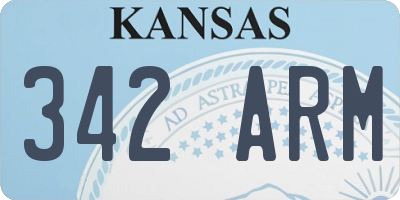 KS license plate 342ARM