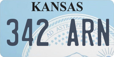 KS license plate 342ARN